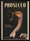 Art Deco Prosecco Wall Art Of An Ostrich - The Whiskey Ginger 24x36 Black Framed Art | Home or Office Art